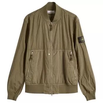 Куртка-Бомбер из нейлона и металла watro-tc econyl Stone Island, зеленый