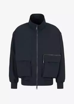 Куртка-бомбер из нейлона из сирсакера Armani Exchange, синий