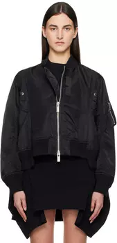 Куртка-бомбер из нейлонового твила sacai, черный
