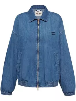 Куртка-бомбер из шамбре от Miu Miu, синий