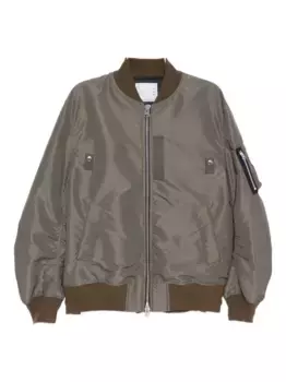 Куртка-бомбер из твила SACAI, зеленый
