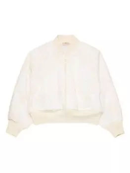 Куртка-бомбер из жаккарда N21 Kids, нейтральный цвет