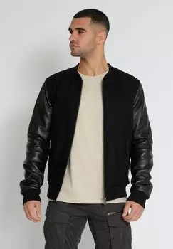 Куртка-бомбер LEDER IM MIX Mustang, цвет black