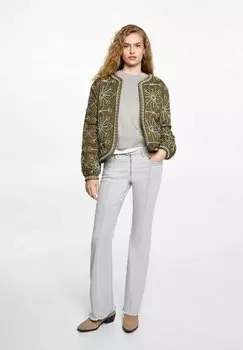 Куртка-бомбер Mango Kids, оливковый