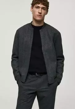 Куртка-бомбер Mango, темно-серый