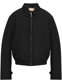 Куртка-бомбер Marni из натуральной шерсти, черный