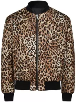 Куртка-бомбер Moschino с леопардовым принтом, коричневый