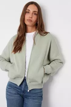 Куртка бомбер на молнии Threadbare, зеленый