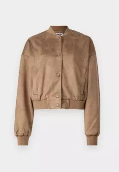 Куртка-бомбер NMNOELLE SUEDE BOMBER JACKET Noisy May, бежевый