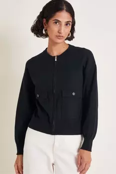 Куртка бомбер Nora из трикотажа Monsoon, черный