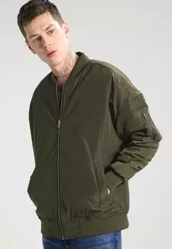 Куртка-бомбер OVERSIZED Urban Classics, темно-оливковый