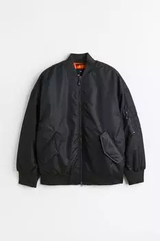 Куртка-бомбер оверсайз H&amp;M, темно-серый