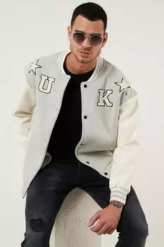 Куртка-бомбер оверсайз с воротником и карманами 628MNH178 Buratti, серый