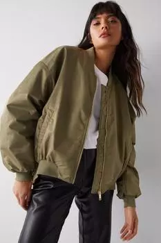 Куртка-бомбер оверсайз Warehouse, хаки