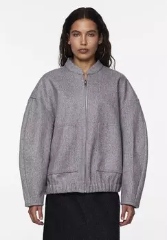 Куртка-бомбер PCDEBBIE JACKET Pieces, цвет Mottled Dark Grey