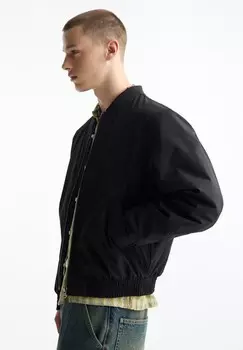 Куртка-бомбер PUFFER PULL&BEAR, черный