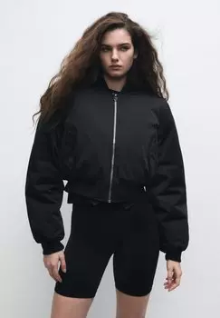 Куртка бомбер PULL&BEAR, черный