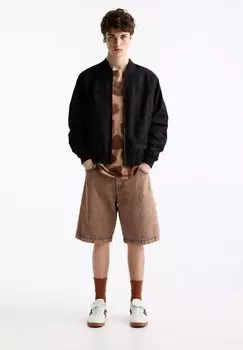 Куртка-бомбер PULL&BEAR, черный