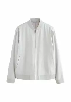 Куртка-бомбер REGULAR FIT - SMART TEXTURED Next, серый