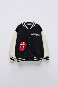 Куртка-бомбер Rolling Stones ZARA, черный