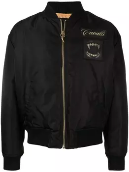Куртка-бомбер с аппликацией Roberto Cavalli, черный