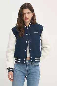 Куртка-бомбер с добавлением шерсти Tommy Jeans, темно-синий
