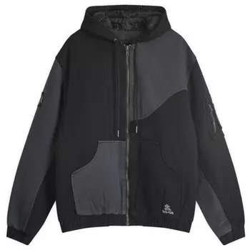 Куртка-Бомбер с капюшоном и джинсовыми вставками Dime, черный