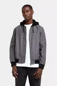Куртка-Бомбер с капюшоном и массивной ребристостью River Island, серый