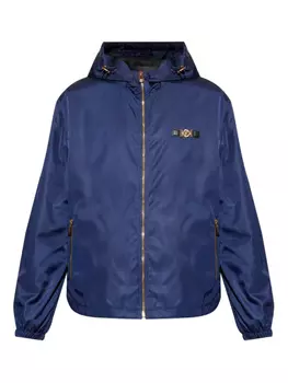 Куртка-бомбер с капюшоном и застежкой-молнией Versace, синий