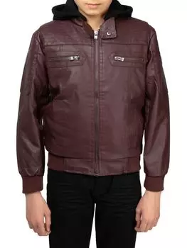 Куртка-бомбер с капюшоном на подкладке из искусственной овчины для мальчика X Ray, цвет Burgundy