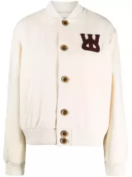 Куртка-бомбер с логотипом-аппликацией Wales Bonner, белый