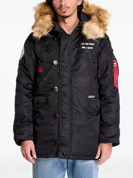 Куртка-бомбер с нашивкой-логотипом Alpha Industries, черный