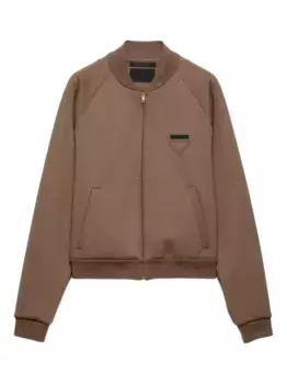 Куртка-бомбер с нашивкой-логотипом Prada, коричневый