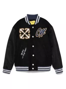 Куртка-бомбер с нашивкой в виде стрелы Off-White Kids, черный