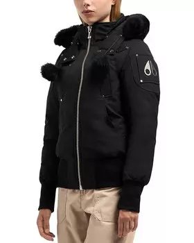 Куртка-бомбер с отделкой из овчины Moose Knuckles Debbie, черный