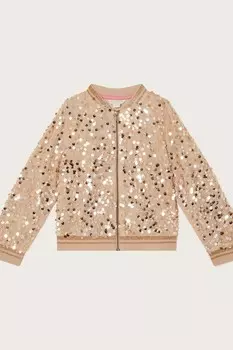 Куртка бомбер с пайетками Monsoon, золотой