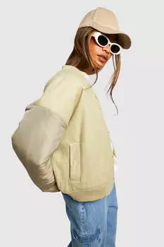 Куртка-бомбер с рукавами Boohoo, шалфей