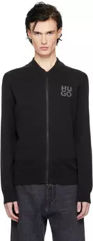 Куртка-бомбер с вязаным логотипом Hugo