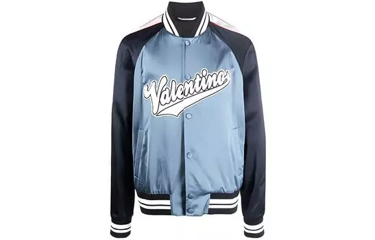 Куртка-бомбер с вышитой нашивкой Valentino, синий