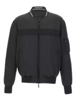 Куртка-бомбер с вышитым логотипом Iceberg, черный