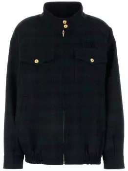 Куртка-бомбер с вышитым логотипом Miu Miu, синий