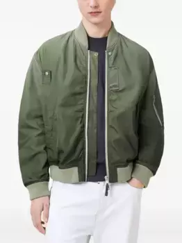 Куртка-бомбер с застежкой-молнией Cascade и ребристыми манжетами AllSaints, зеленый