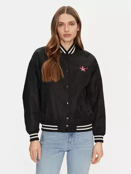 Куртка-Бомбер стандартный крой W5RL43 WHAA2 Guess Jeans, черный