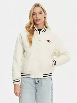 Куртка-Бомбер стандартный крой W5RL43 WHAA2 Guess Jeans, бежевый