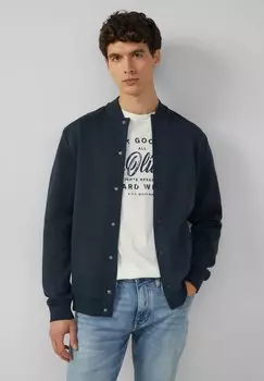 Куртка-бомбер STRUKTURIERTE MIT KRAGEN - Zip-up sweatshirt s.Oliver, темно-синий