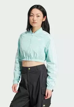 Куртка-бомбер TEAMGEIST CROPPED adidas Originals, бирюзовый