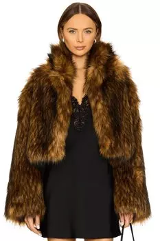 Куртка-Бомбер тедди Adrienne Landau, коричневый