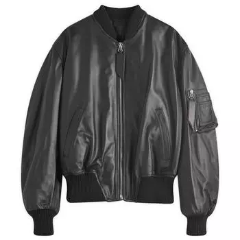 Куртка бомбер The Attico Anja Leather Bomber, черный