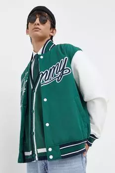 Куртка бомбер Tommy Jeans, зеленый