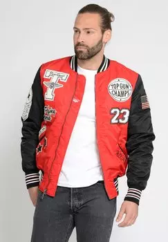 Куртка бомбер TOP GUN, красный